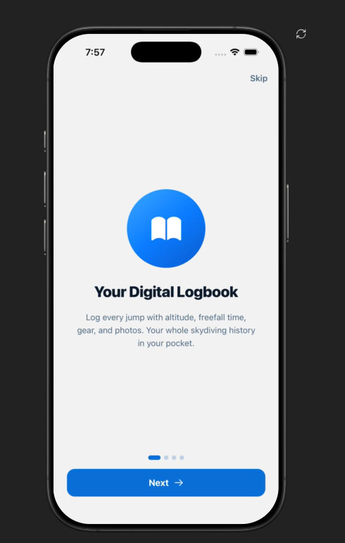 Jumpfolio onboarding: your digital logbook for every jump